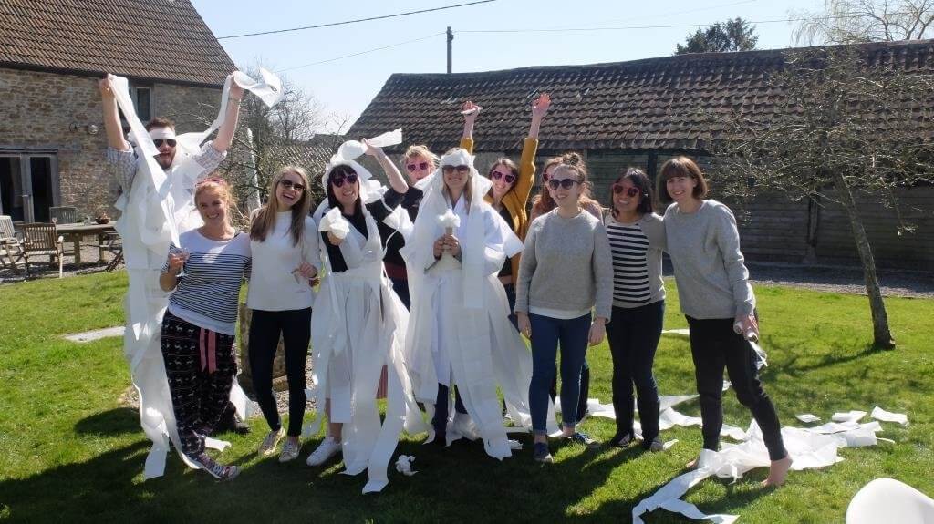 Wedding dress hen party games