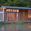 New forest retreat cabin outside as