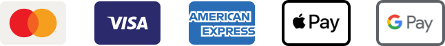 MasterCard, Visa, American Express, Apple Pay, Google Pay